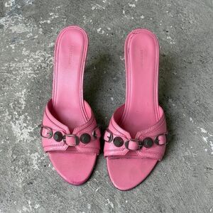 Balenciaga cagole leather mules